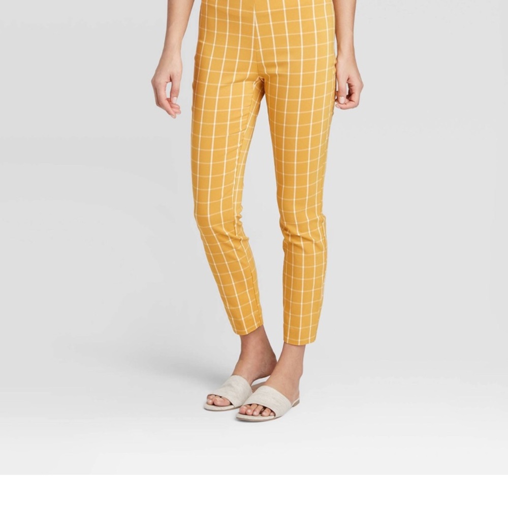 Yellow plaid pants